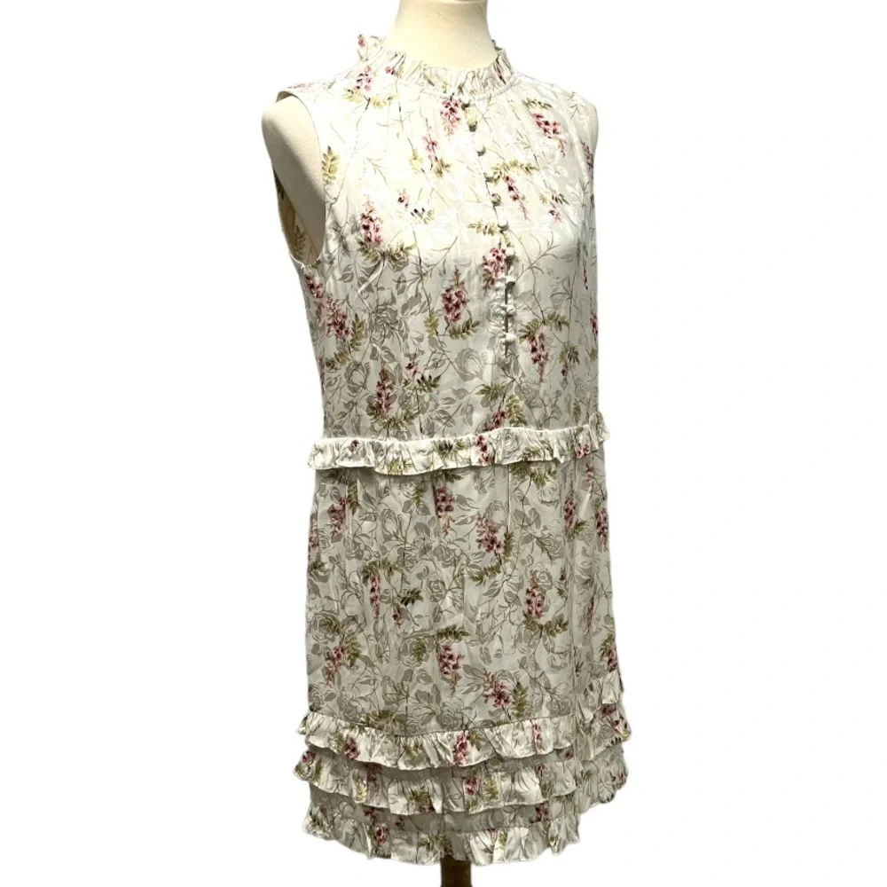 Rebecca Taylor Ivie Silk Floral Tiered Ruffle Shift Dress Women’s 8 NWT - Picture 16 of 16